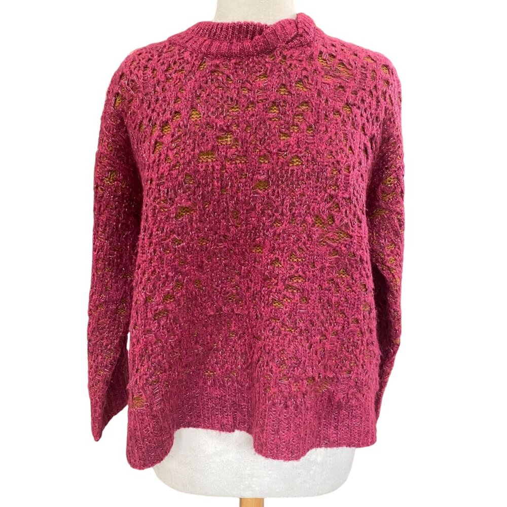 The Korner Wool Alpaca Grunge Sweater Sz M/L Metallic Thread 90s Y2K Punk Edgy